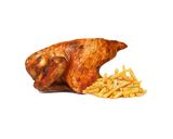 Половин пиле с пържени картофи (1бр)