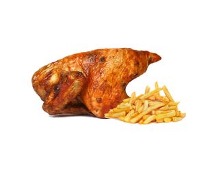 Половин пиле с пържени картофи (1бр)