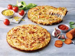 One Chicken and One Beef Pizza