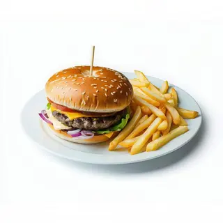 Hamburguesa con patatas
