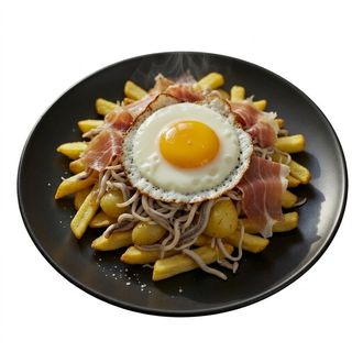 Huevos Rotos Con Gulas Y Jamón Duroc