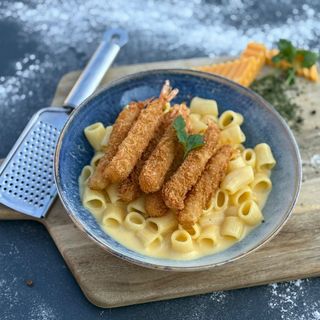 Crispy Shrimps Mac`n Cheese