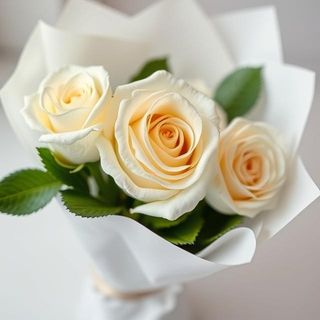 Arreglo de 3 rosas blancas