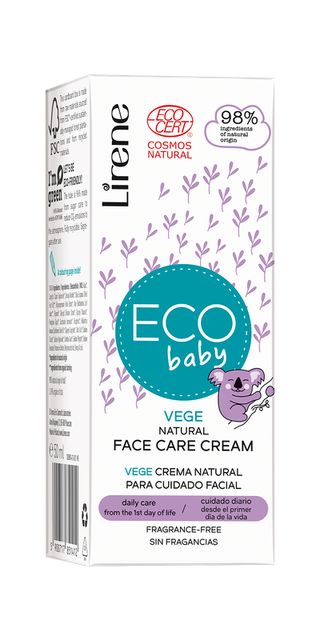 Crema pentru fata Eco Baby cu 98% ingrediente naturale, 50ml