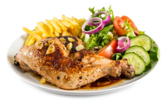 Plato Combinado De Muslo De Pollo