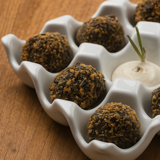 Croquetas melosas de chipirones en su tinta (8 Unid)