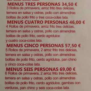 Menú Para 4 Personas