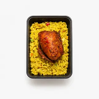 Fried Rice And Peppered Chicken
