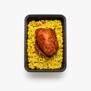 Fried Rice And Peppered Chicken