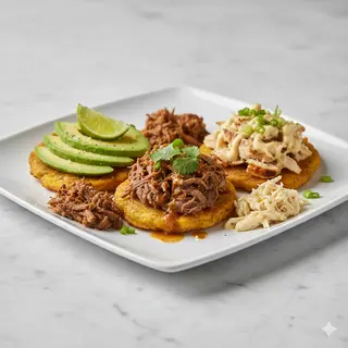 Patacón De Carne Con Pollo Y Aguacate