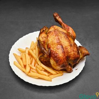 Pollo entero al ast con Patatas
