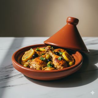 Tajine fassi - pollo con limone e olive in salamoia