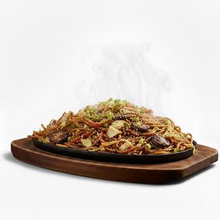 Spaghetti alla griglia con verdure