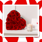 გულის ფორმის კომპოზიცია წითელი ვარდებით (Large)