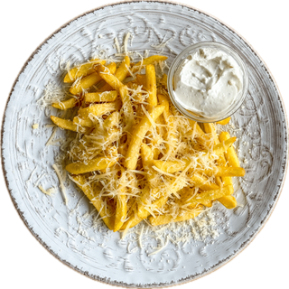 Картопля фрі з сиром Пармезан та соусом Блю Чіз (100/50г)