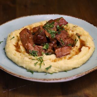 Խոզի կողամիս կարտոֆիլի պյուրեյով