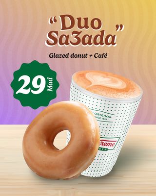 1 Donut  Original Glazed + 1 Petite boisson chaude
