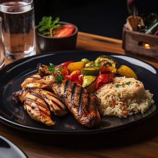 Pileći file sa grilovanim povrćem 250-300 g + Coca-Cola ili Fanta