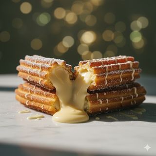 Churros rellenos de crema pastelera (3 unidades)