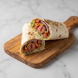 Piadina con wurstel menù