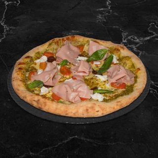 Pizza Pesto y Mortadela (33cm.)
