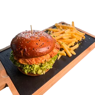 PuiBurger cu cartofi pai 