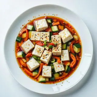 Doufu con verdure miste