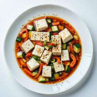 Doufu con verdure miste