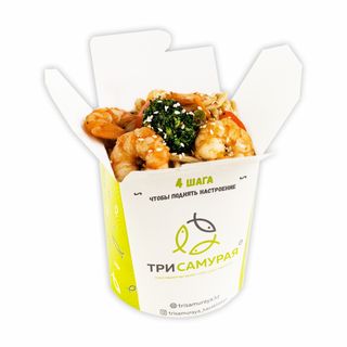 Пшеничная лапша с креветками 