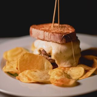Burger bun con chips