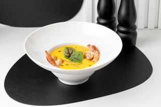 Supă-cremă de dovleac cu creveți