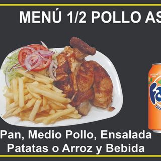 MENÚ 1/2 Pollo Asado