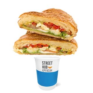 Круасан-гриль міні  овочевий  та кава зі знижкою -50%