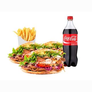 Oferta 1  = 3 kebab+patatas y Coca-Cola 1 litro