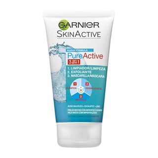 Exfoliante Y Matificante Garnier Pure Active 3 En 1 Tubo 150 Ml