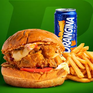 Crispy Burger + Orangina