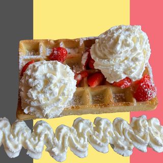 WAFFLE DI LIEGI  fragole e panna