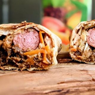 Mixed Chicken And Beef Shawarma With Double Sausage