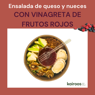 Ensalada de queso y nueces con VINAGRETA DE FRUTOS ROJOS