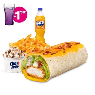 Menú Completo Burrito Deluxe Cheese + Bacon