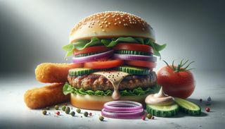 Standard Burger + 3 stripsy z kurczaka + Duże frytki