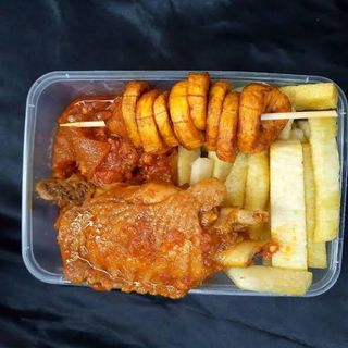 Sweet Potatoes, Plantain with Turkey