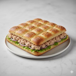 Mega focaccia de atún