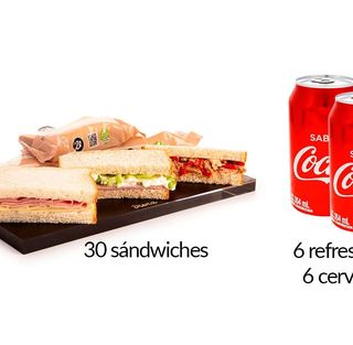 Pack USA:  30 sándwiches y 6 bebidas gratis