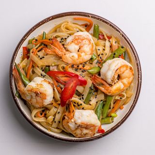 Лапша Рисова з тигровими креветками