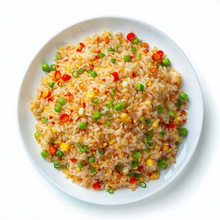 Arroz frito tres delicias con curry