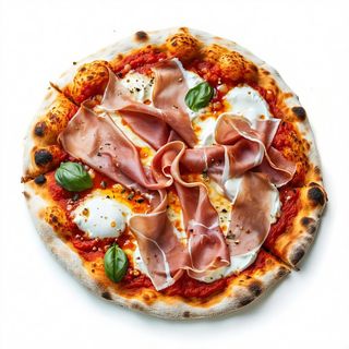 Burrata fondente e prosciutto crudo di Parma