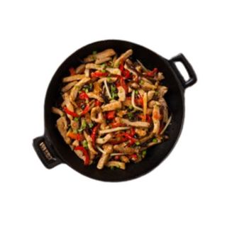 Cerdo Con Bambú Y Setas Chinas