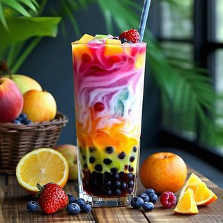 Fusion Fruity Boba Tea