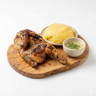 Pui la jar cu zeamă de usturoi și mămăliguță